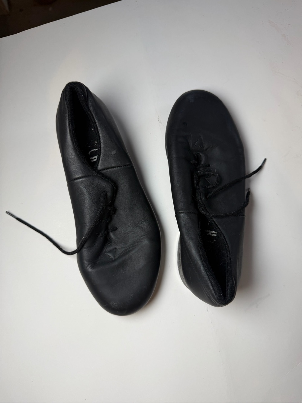 Bloch Black Leather Lace-Up Dance Flats